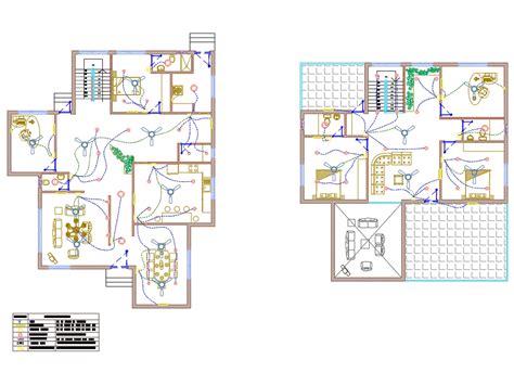 Electrical layout of a villa in AutoCAD | CAD (877.25 KB) | Bibliocad