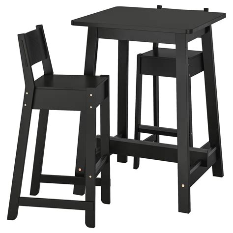 NORRÅKER / NORRÅKER Bar table and 2 bar stools, black, black - IKEA