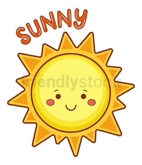 Weather Emoji Sunny Cartoon Vector Clipart - FriendlyStock