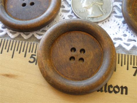 38MM Wood Coat Buttons Extra Large 1.5 60L Medium Stain - Etsy