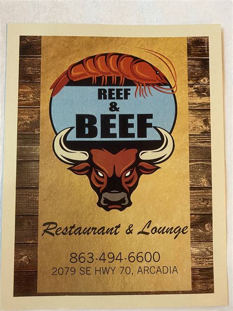 Menu at Reef N Beef Restaurant and Lounge, Arcadia, SE Hwy 70