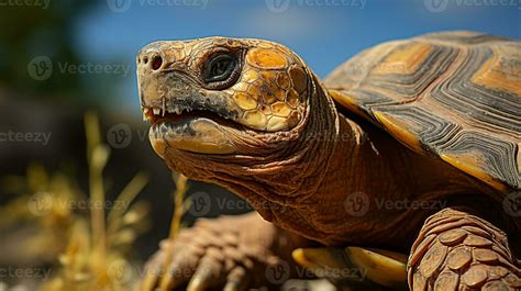 Close-up photo of a Tortoise looking in their habitat. Generative AI 29854757 Stock Photo at ...