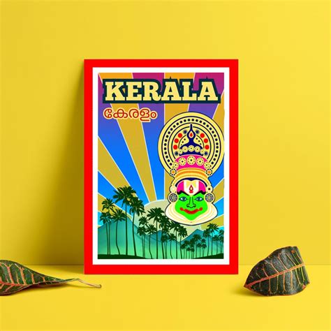 Kerala Poster Postcard Illustration India States Art - Etsy