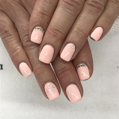 Peach Pink Rhinestone Spring Gel Nails Light Elegance Pink Tutu | Gel nail light, Gel nail ...