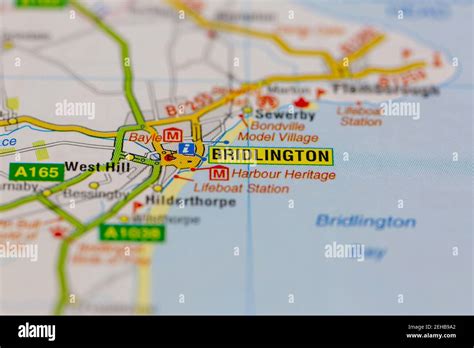 Bridlington et ses environs sont indiqués sur une carte routière ou ...