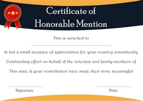 Honorable Mention Certificate - 10 Free Templates ( Use Them Now ...