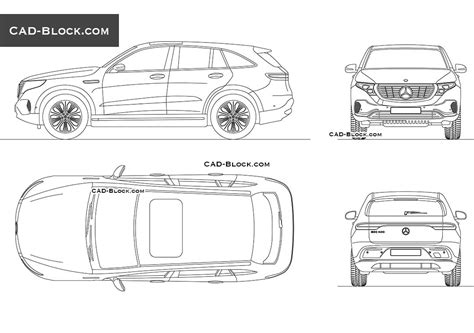 Mercedes-Benz EQC CAD Block, 2D DWG drawing