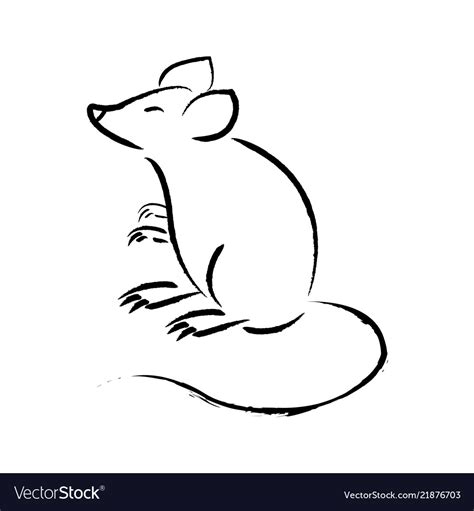 Outline draw mouse Royalty Free Vector Image - VectorStock