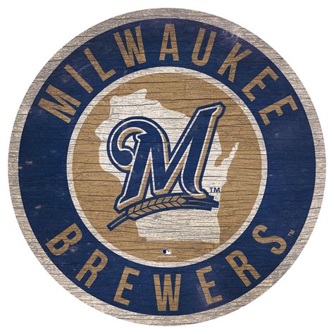 Milwaukee Brewers 12'' x 12'' State Circle Sign