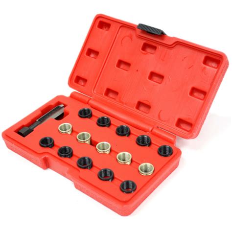 16pc Spark Plug Thread Repair Rethreading Tool Kit M16 Threaded Coil Insert – EconoSuperStore