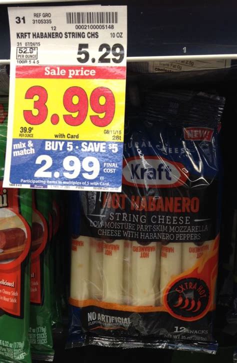 NEW Kraft Coupon = String Cheese for $2.49 with Kroger Mega Sale (Reg ...