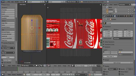 Blender Tutorial Making a Coke Can - UV Mapping and Multiple Material Slots Part 1 (Old Version ...