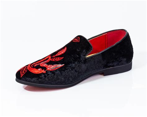 Premium Red And Black Loafers for men designer slip on casual / dress – Amedeo Exclusive