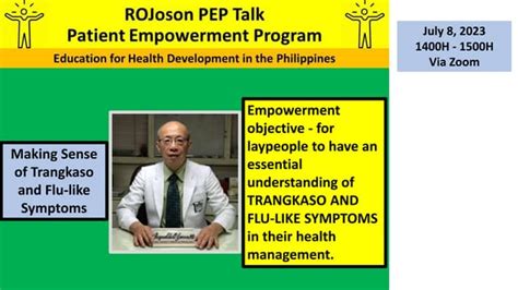 ROJoson PEP Talk: Making Sense of TRANGKASO & FLU-LIKE SYMPTOMS | PPT