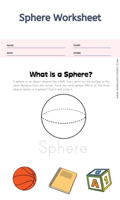 Sphere Worksheet | Worksheets Free