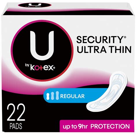 U by Kotex Feminine Pad Ultra Thin 03904 22 per Bag - Walmart.com