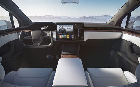 Download wallpapers 2022, Tesla Model X Plaid, interior, inside view, front panel, Model X 2022 ...