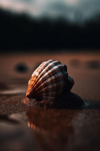 Premium AI Image | A shell on the beach wallpaper