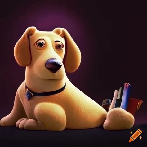 Disney pixar movie poster with a dog on Craiyon