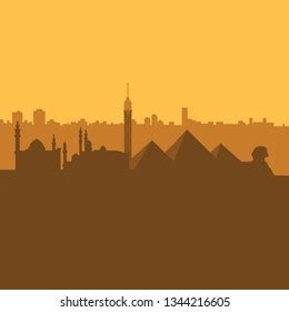 Cairo Skyline Silhouette Vector Background Stock Vector (Royalty Free) 1344216605 | Shutterstock