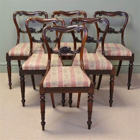 Spectacular Set Of Six Victorian Antique Rosewood Dining Chairs By James Winter. - Antiques World