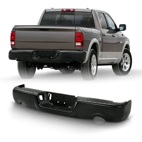 For 2009-2018 Dodge Ram 1500 Black Rear Bumper w Dual Exhaust w/o ...