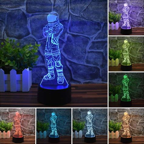 Fortnite Dark Voyager 3D Stereo Vision Bedroom Night Light LED Home Decoration USB Touch/Remo ...