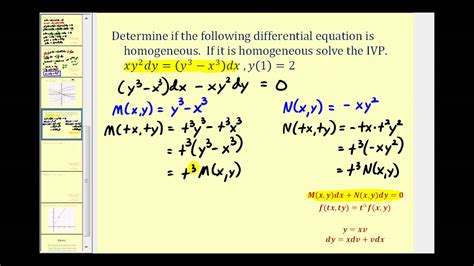 Solve a First-Order Homogeneous Differential Equation in Differential Form - Part 3 - YouTube