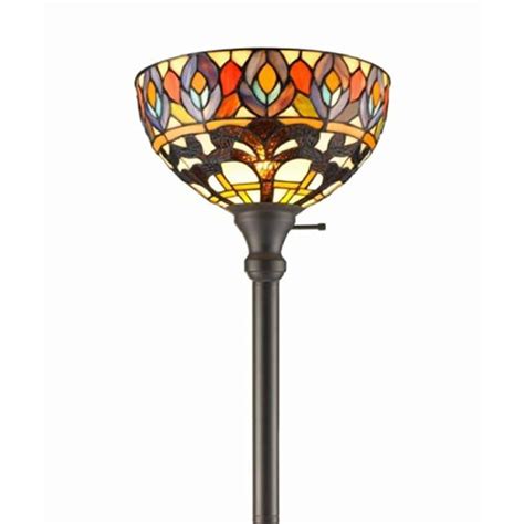 Amora Lighting 72 in. Tiffany Style Peacock Torchiere Floor Lamp-AM1086FL12 - The Home Depot