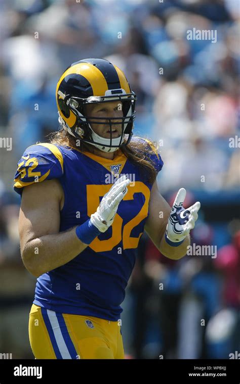 Los Angeles Rams outside linebacker Clay Matthews (52) reacts as the Rams play the Carolina ...