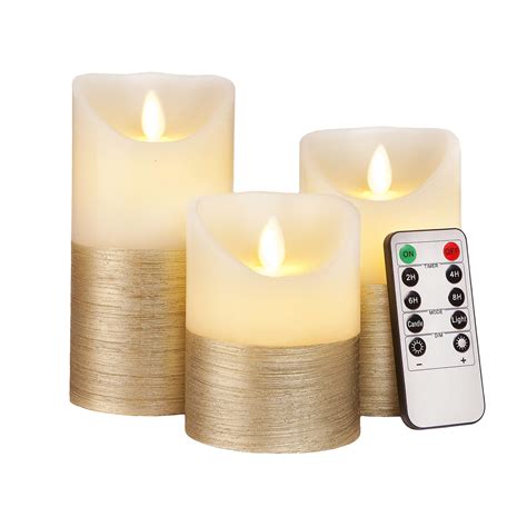 Flameless Candles Flickering LED | Battery Operated Electric Pillar Candle | Realistic Moving ...