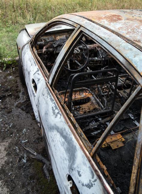 Burned out car. stock photo. Image of destruction, disaster - 127828758