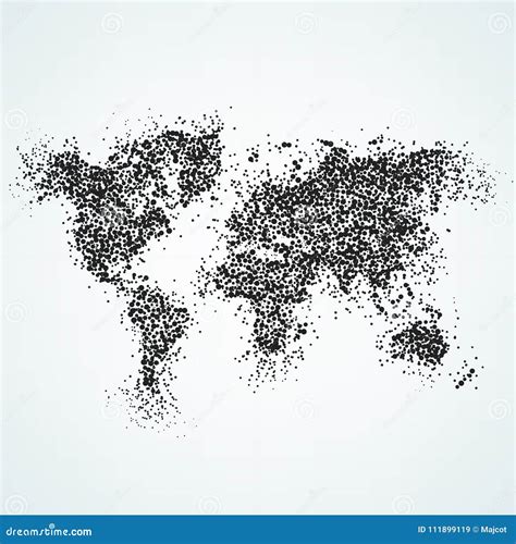 Dotted world map stock vector. Illustration of earth - 111899119