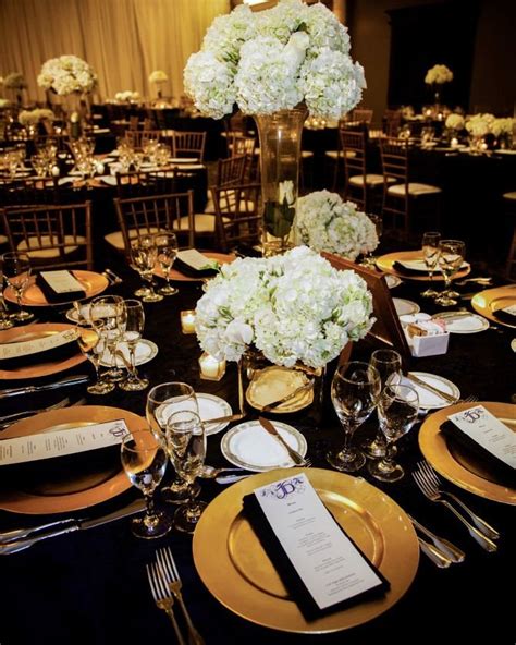 Black And Gold Wedding Centerpieces