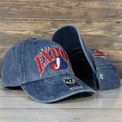 Montreal Expos Throwback Distressed Blue Dad Hat | Blue Adjustable Bas