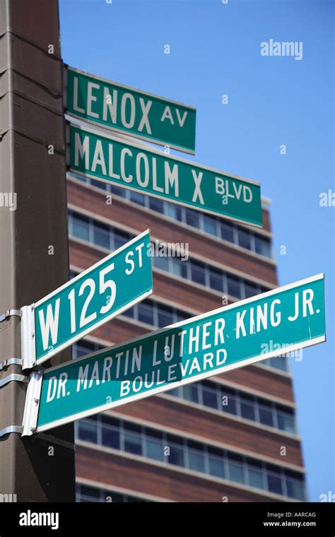 Street Signs 125th Street Martin Luther King Jr Boulevard Malcom X ...