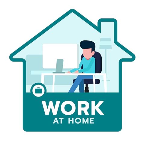 Premium Vector | Working at home icon, The company allows employees to work from home ...