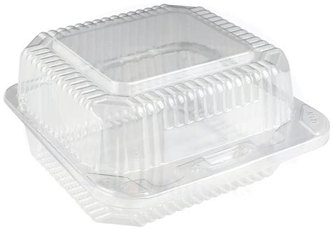 Clear Plastic Medium Square Hinged Food Container, 5" x 5" x 2.75" - 40 Pieces - Walmart.com ...