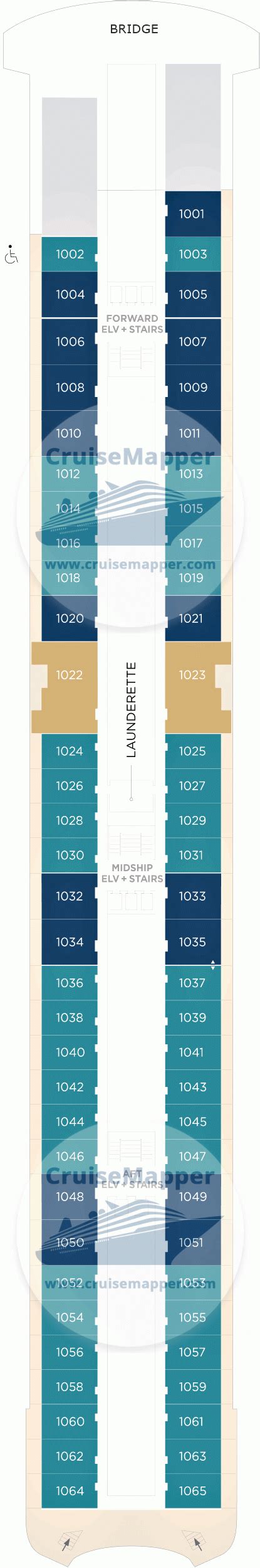 Crystal Symphony deck 10 plan | CruiseMapper