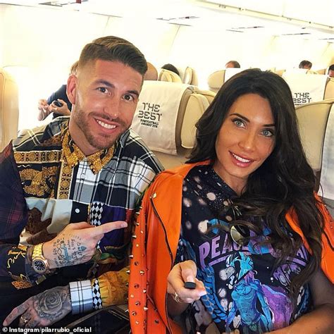 Sergio Ramos jets to London with his wife Pilar Rubio for FIFA The Best awards | Daily Mail Online