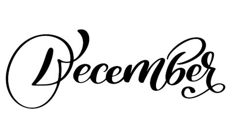 Hand Drawn Typography Lettering Word December Isolated On The White ...