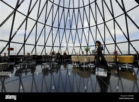 Interior of The Gherkin Restaurant, 30 St Mary Axe, London, UK Stock ...