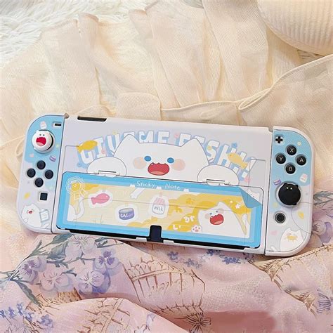 GeekShare BoBo Cat Protective Case for Switch OLED & Thumb Grips