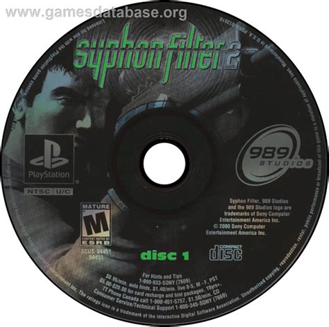 Syphon Filter 2 - Sony Playstation - Artwork - Disc