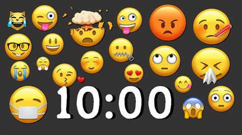 100 EMOJI ANIMATION :10 Minute Countdown Timer With Background Music ...