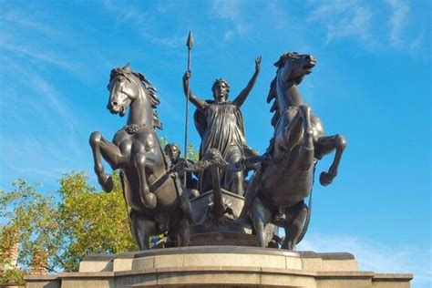 The statue portrays Boadicea, Queen of theIceni tribe of Britons ...