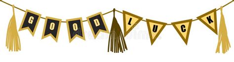 Vector Flat Good Luck Banner. Gold and Black. Stock Vector - Illustration of achievement, luck ...