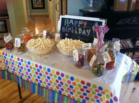 Candy/popcorn station. | Candy popcorn, Popcorn station, Birthday