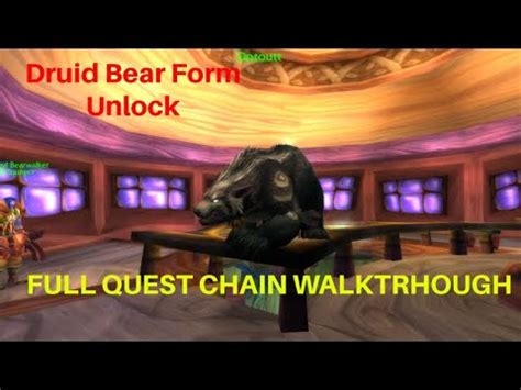 WoW Druid Bear Form Quest Chain Full Walkthrough Night Elf Level 10 - YouTube