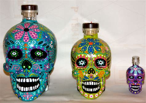 crystal head vodka painted skulls by Just Jill | Crystal head vodka, Bottle art, Skull painting